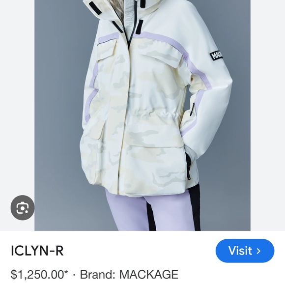 Mackage ski jacket camo medium NWT removeable hood - Picture 2 of 9
